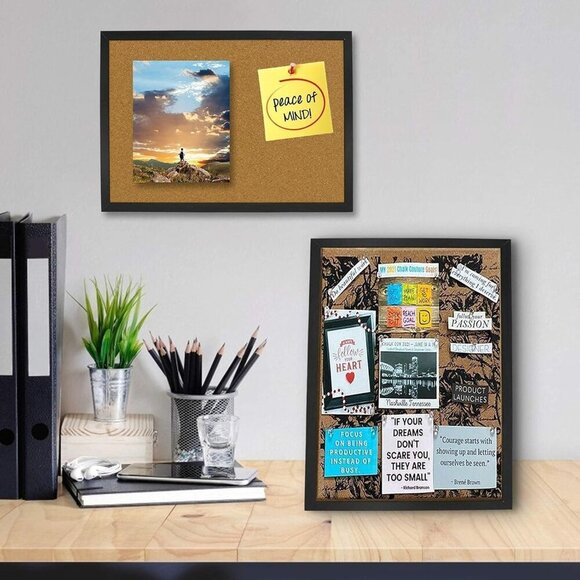 Cork Bulletin Board 17.7"X 13.3", Notice Pin, Ideal for Office & Home Decor, Sch - Picture 7 of 8